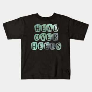 Pastel 'Head Over Heels' Typography Design Kids T-Shirt